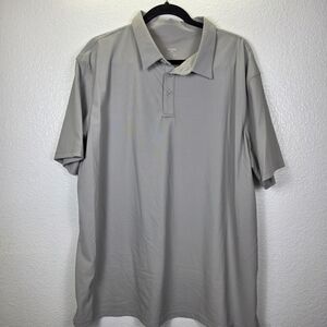 Moteepi Gray Knit Short Sleeve Outdoor Men's Golf Polo Shirt Size 2XL